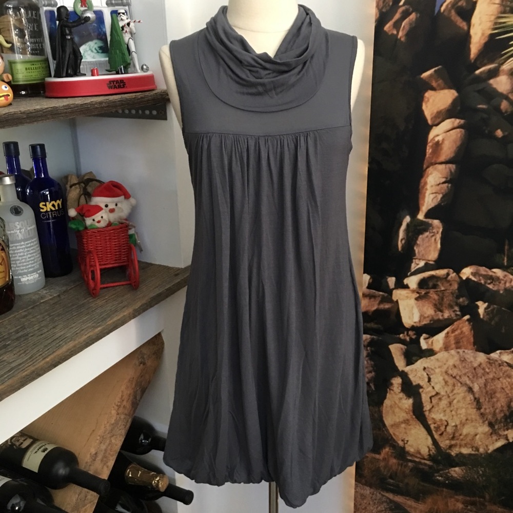 Bubble dress with cowl neck